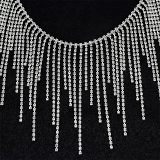 Chaîne de corps à pampilles en cristal AB, chaîne de taille de tasse en strass, coupe de franges en strass pour accessoires de vêtement