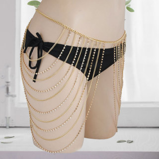 Верига за бикини Модна лъскава кристална метална диамантена акрилна сплав Персонализирана верига за тяло с кристали Бижута