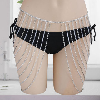 Верига за бикини Модна лъскава кристална метална диамантена акрилна сплав Персонализирана верига за тяло с кристали Бижута