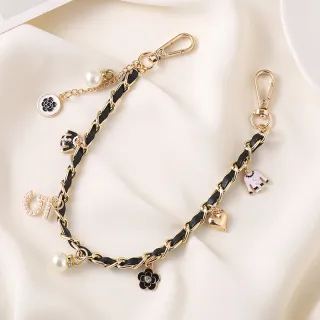 String Leather Pearl håndholdt kjede håndleddsveske Hengende dekorasjon Telefon lanyard tilbehør