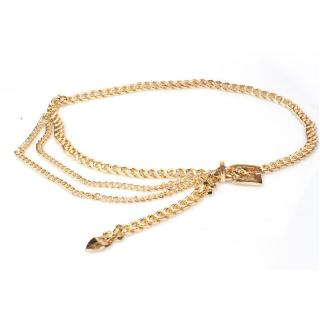 Ladies Fashion Accessories Luxury Designer High Quality Gold Silver Metal Thick Chain Waist Belts for Women