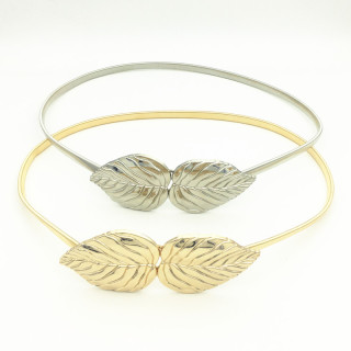 أحزمة الخصر المعدنية المرنة للفساتين المعدنية الفضية والذهبية اللون أحزمة السيدات تمتد نحيل الإناث ورقة مستديرة مشبك أحزمة النساء