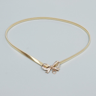 Золотые, серебряные ремни-цепочки с пряжкой и бантом, женские эластичные металлические ремни для женских платьев, пояс