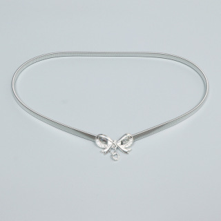 Золотые, серебряные ремни-цепочки с пряжкой и бантом, женские эластичные металлические ремни для женских платьев, пояс