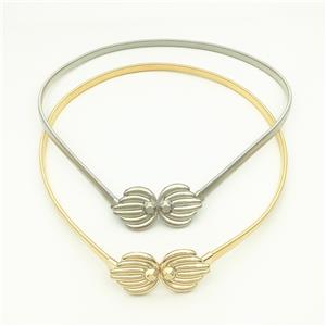 Новый стиль, женская металлическая пружинная железная поясная цепочка, металлическая двойная кольцевая пряжка, эластичная цепочка, тонкий ремень