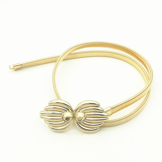 Новый стиль, женская металлическая пружинная железная поясная цепочка, металлическая двойная кольцевая пряжка, эластичная цепочка, тонкий ремень