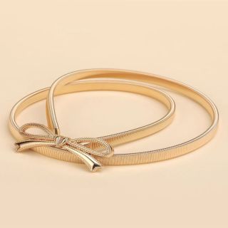 Luxury Lady Dress Skinny WeddingThin Belts Elastic Strength Waist Belt Gold Metal Body Chains Belt for Women Girls