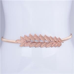 حزام نسائي أنيق مصنوع من أوراق معدنية وأحزمة مطاطية قابلة للتمدد وحزام الخصر وحزام سلسلة معدنية