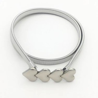 Металлический эластичный пояс с пряжкой в ​​форме сердца и цепочкой на талии, тонкий пояс, модные классические аксессуары для талии для женщин