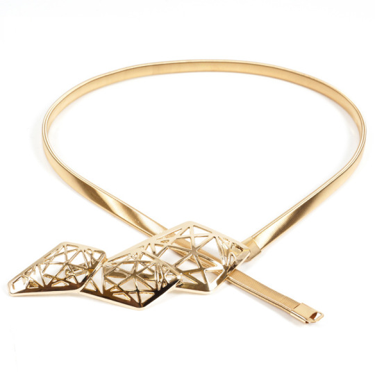 Металлический деловой ремень женский тонкий эластичный поясной ремень