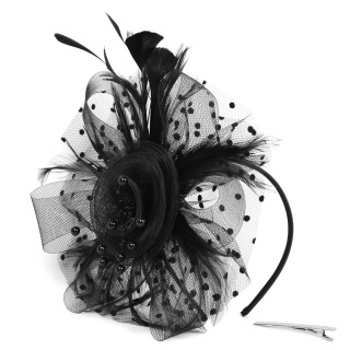 Fascinators Сватбени шапки за жени, Елегантен омайник за коса с пера на цветя