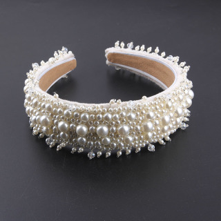 High quality luxury shining pearl hairband Korean simple hair accessories fine headband for women
