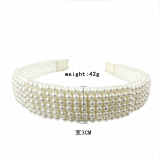 Висококачествена луксозна блестяща перлена лента за коса Корейски прости аксесоари за коса фина лента за глава за жени