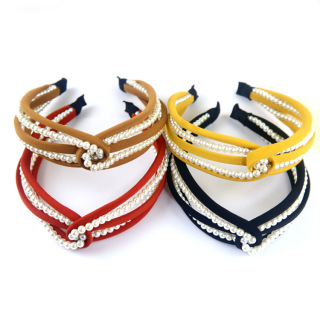 Висококачествена луксозна блестяща перлена лента за коса Корейски прости аксесоари за коса фина лента за глава за жени