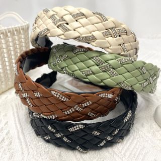 нов ретро фен mahua плитка кожена лента за глава на едро PU кожа жени момичета лента за глава