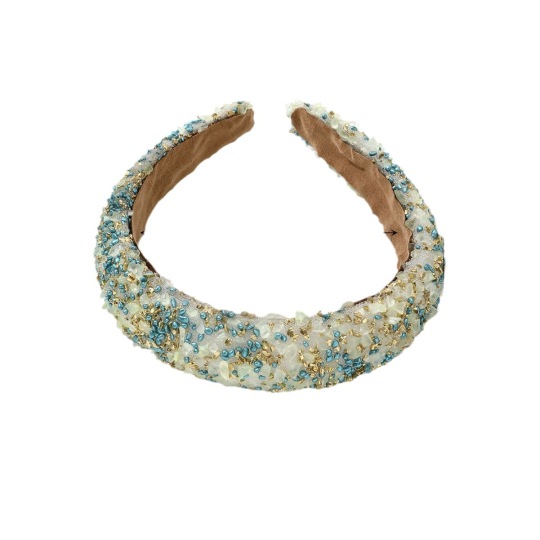 إكسسوارات شعر نسائية فاخرة من الألماس مع مثقاب زجاجي مرصع باللؤلؤ وفرقة شعر أوروبية وأمريكية