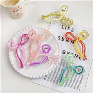 Новинка 2024, гигантские когти для волос с бантом, красочные большие заколки для волос, аксессуары для волос для девочек