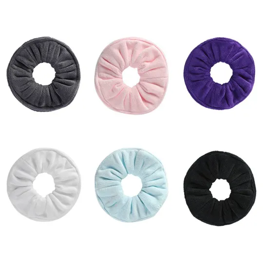 Blødt mikrofiber hårtørrer Scrunchies Blødt elastisk håndklæde Hår Scrunchies Microfiber Tykt Fuzzy Scrunchy Hestehaleholder Hår