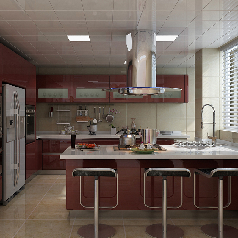 Modern Baked Lacquer Kitchen Cabinet