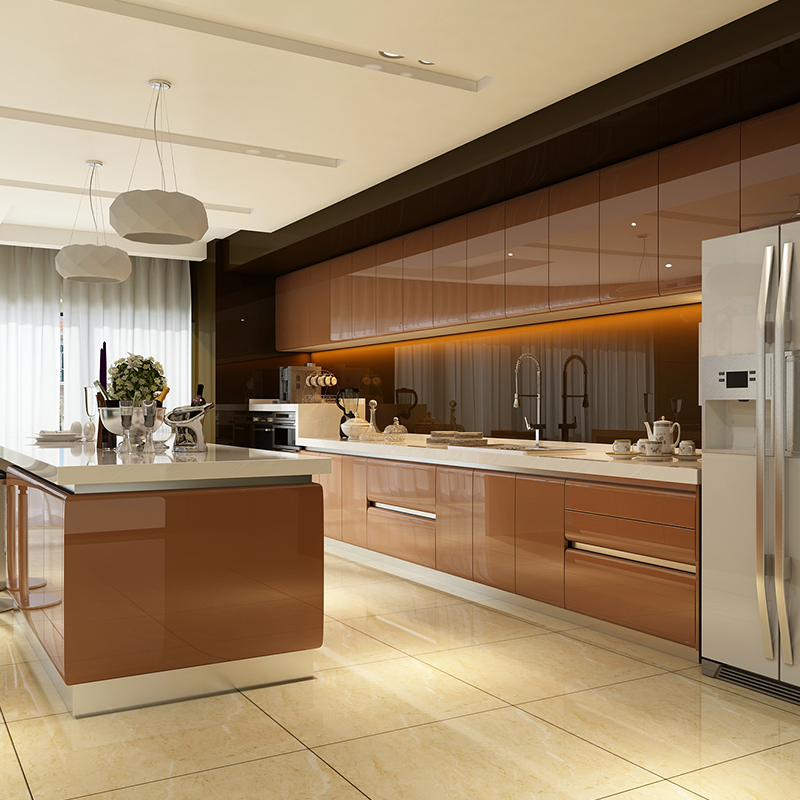 Modern Baked Lacquer Kitchen Cabinet