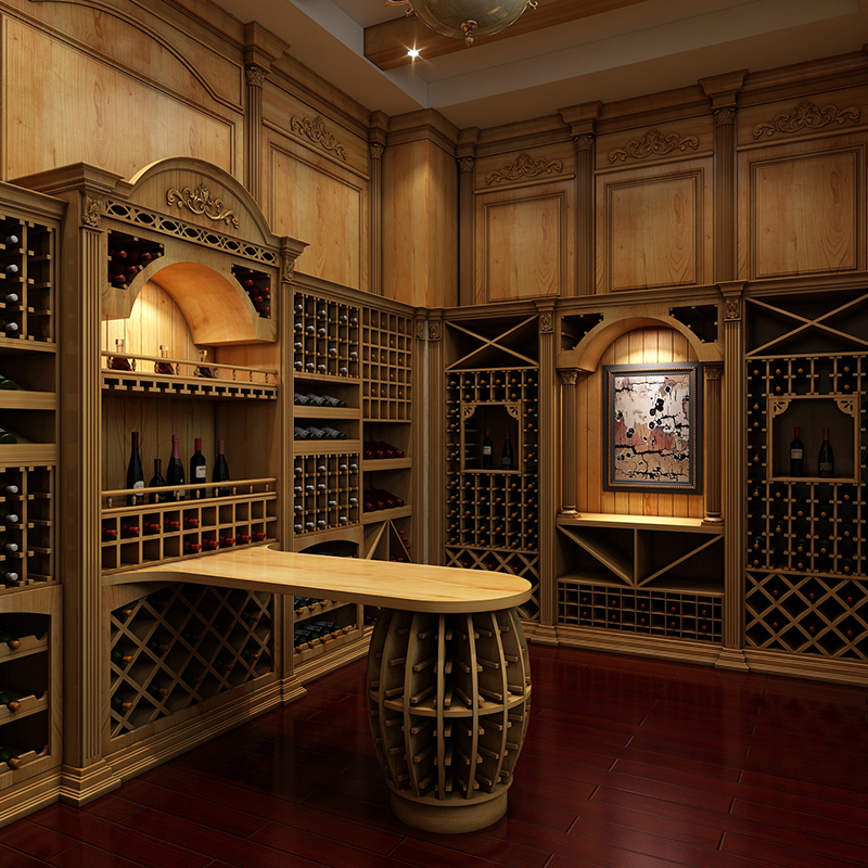 Luxury Solid Wood Wine Cabinet Wine Cellar