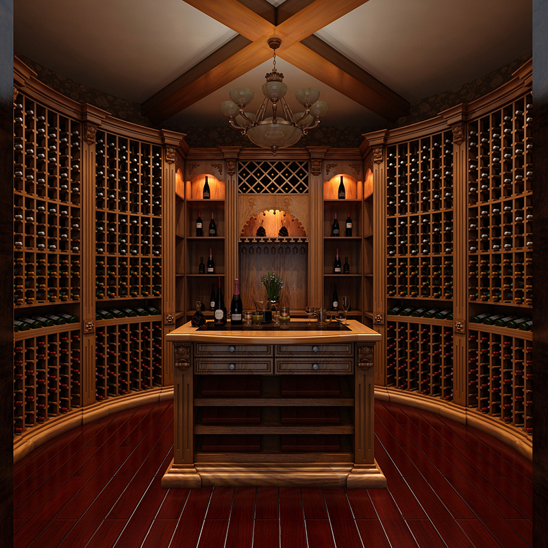 American Style Solid Wood Wine Cabinet Wine Cellar