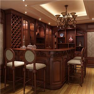 Solid Wood Luxury Home Bar Cabinet