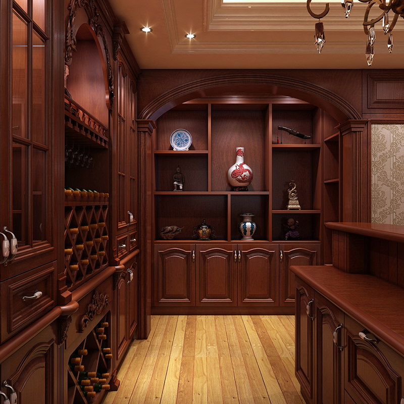 Solid Wood Luxury Home Bar Cabinet