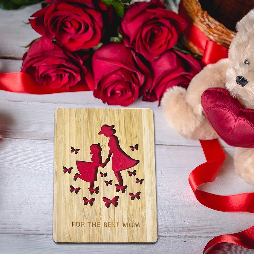Wooden Mother's Day Gift Card Greeting Card