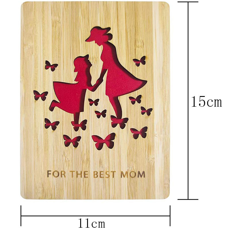 Wooden Mother's Day Gift Card Greeting Card