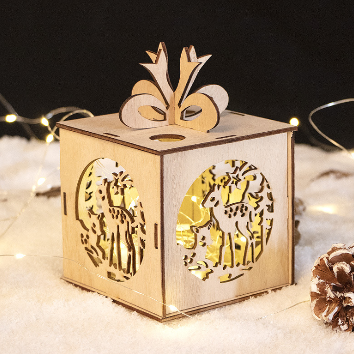 Christmas Gifts Wooden Candy Storage Box Christmas Eve Gift Boxes Wooden