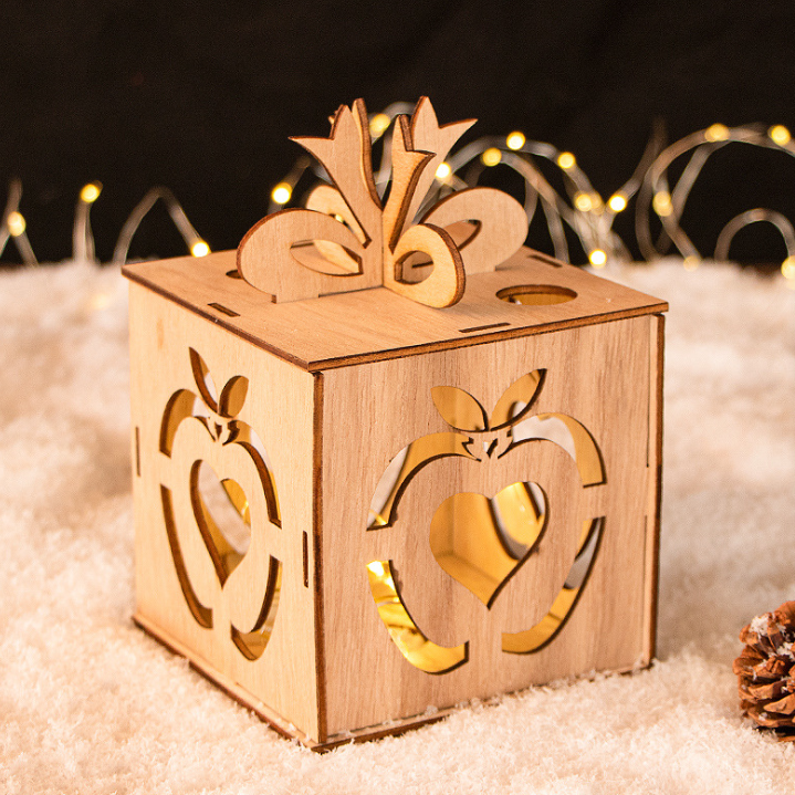 Christmas Gifts Wooden Candy Storage Box Christmas Eve Gift Boxes Wooden