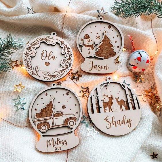 Factory Direct Sales Handmade Home Decoration Christmas Decorations Wooden Pendants Gifts Handmade Products