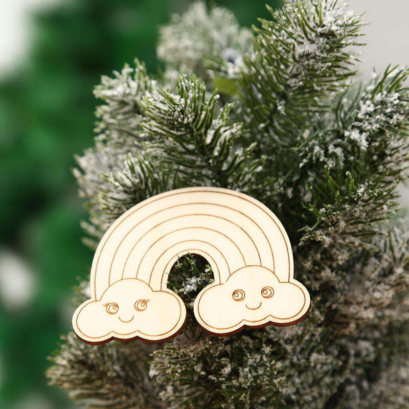 Wooden Christmas Gifts Interior Decoration Unicorn Wooden Pendant DIY Christmas Accessories Hanging Ornaments