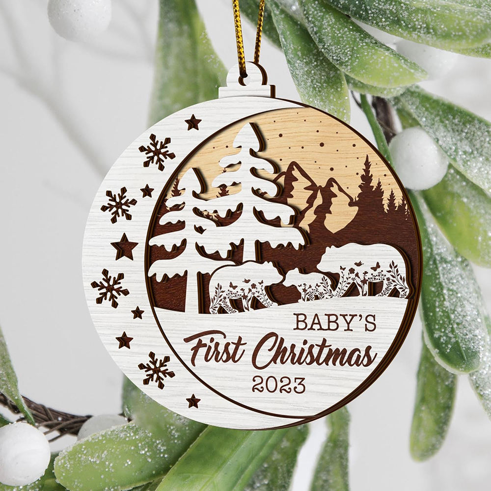 Festive Decoration Unfinished Laser Cut Wooden Christmas Ornament