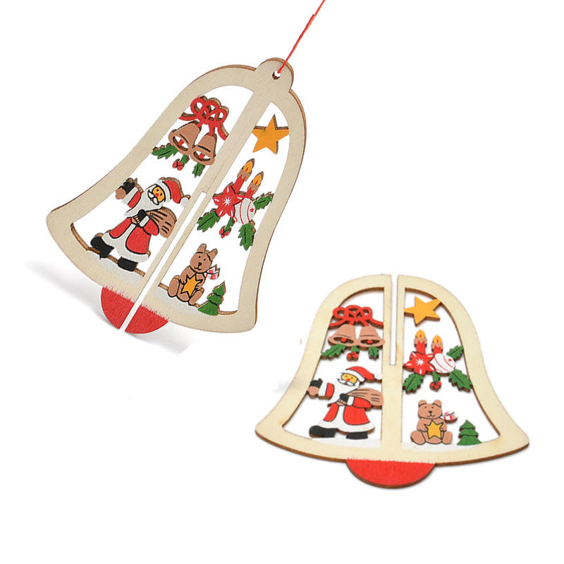 Different Shapes Of Wood Chips DIY Christmas Decoration Ornaments Wooden Crafts