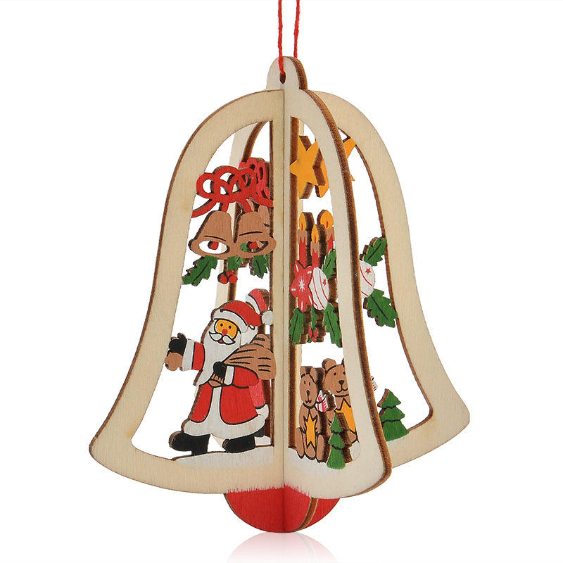 Different Shapes Of Wood Chips DIY Christmas Decoration Ornaments Wooden Crafts