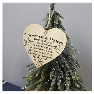 Heart Shaped Wooden Christmas Tree Decoration With Holes