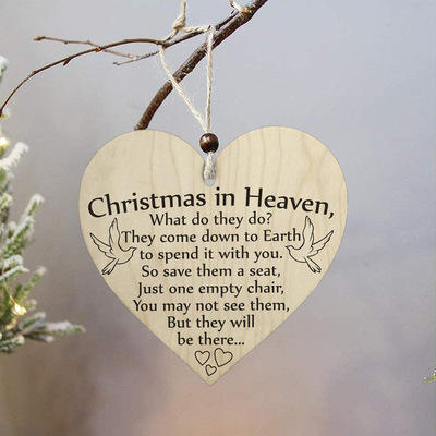 Heart Shaped Wooden Christmas Tree Decoration With Holes