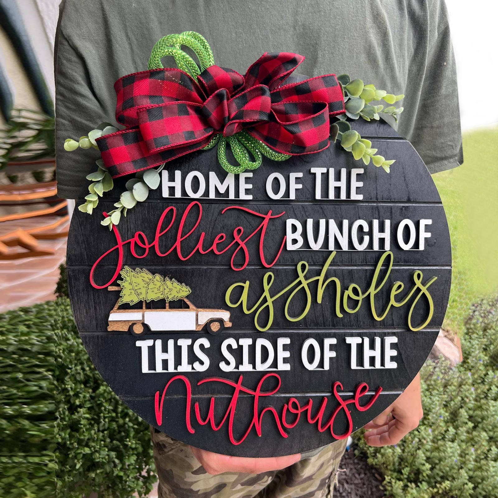 Welcome Front door decoration wall Hanging Signs Holiday new Year Christmas Decoration