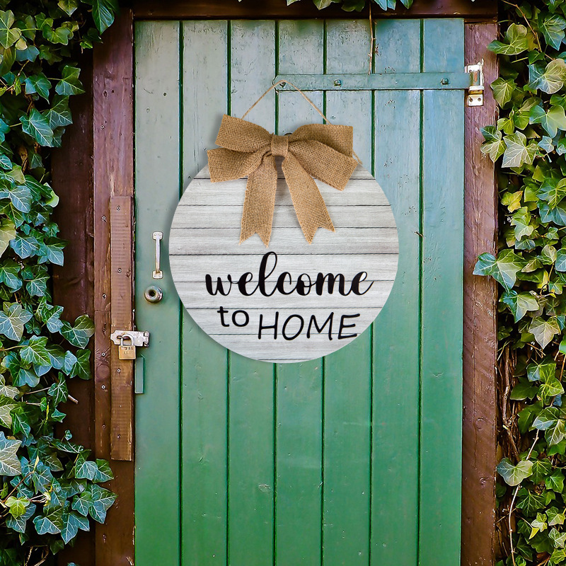 Welcome Sign Front Door Decoration wooden