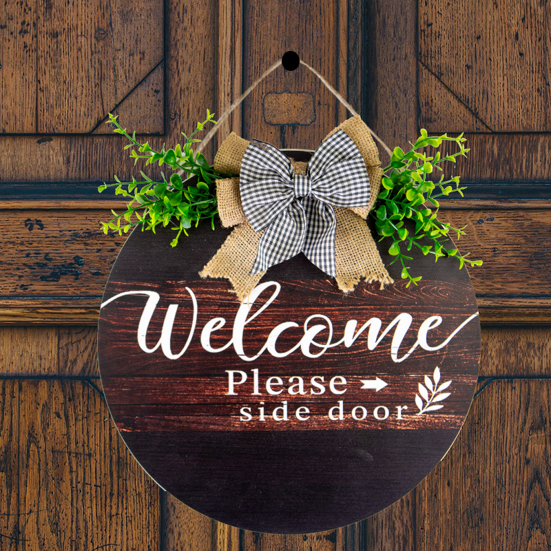 Welcome Sign Front Door Decoration wooden