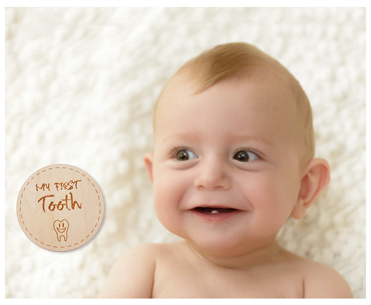 Newborn Birth Announcement Card Building Blocks Wooden Baby Milestones