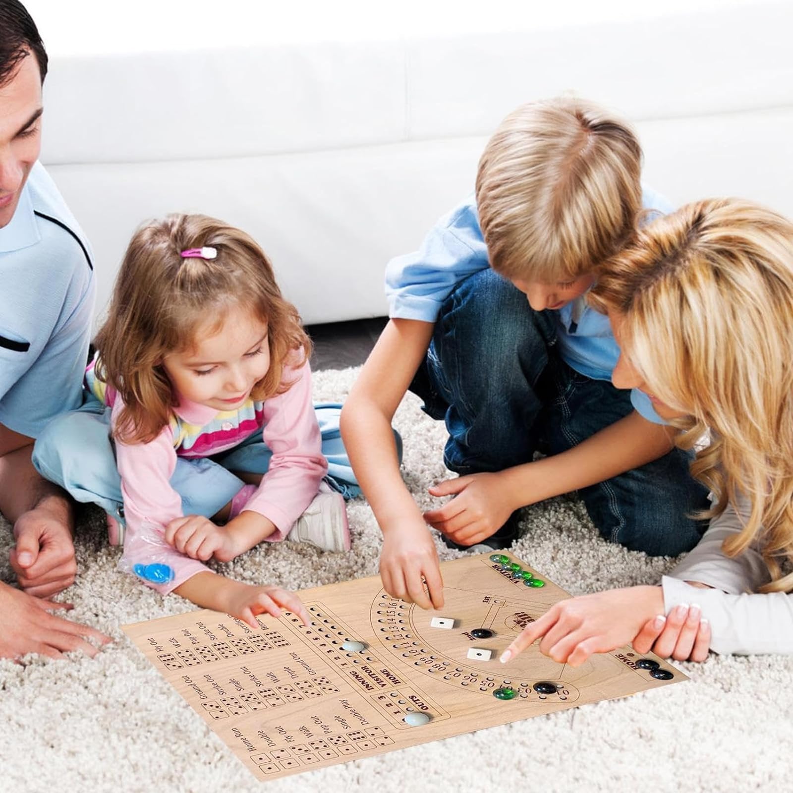 Baseball Dice Board With Dice Marbles Board Dice Toy Game