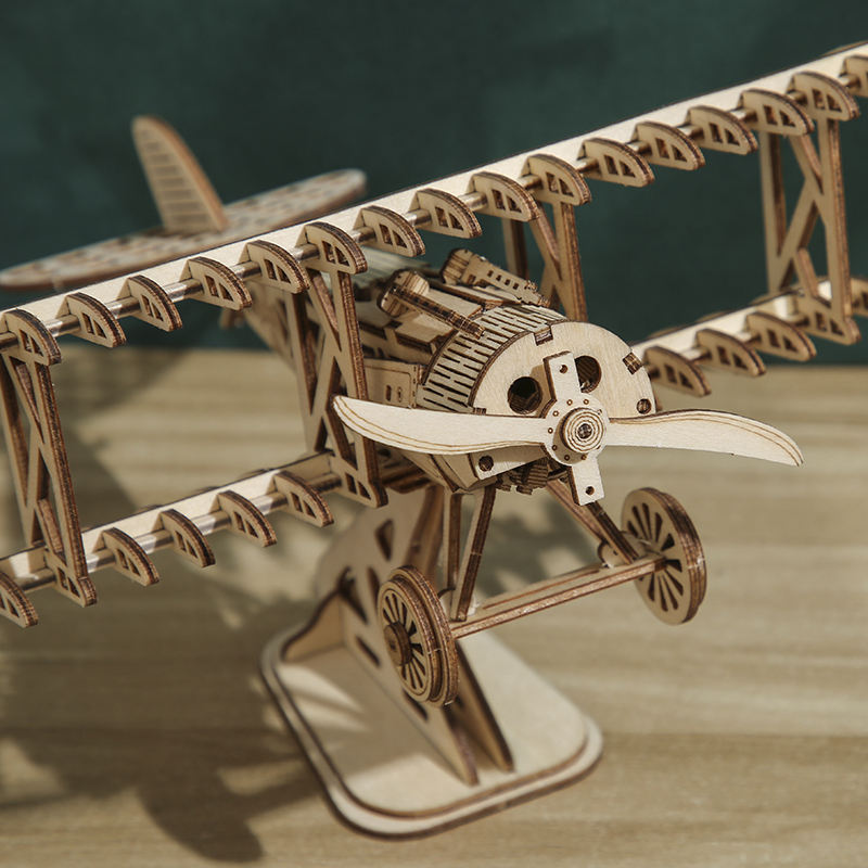 Airplane Model Kit Wooden Crafts Toy 3d Puzzle Set