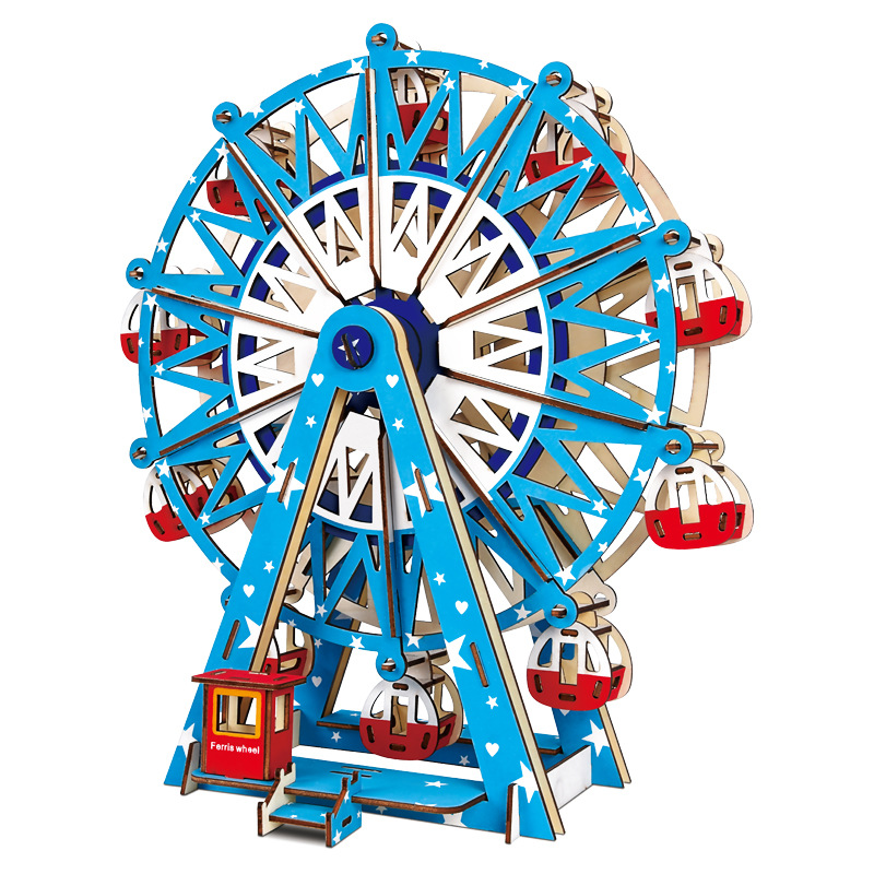 3D wooden jigsaw puzzle three-dimensional puzzle board children's educational model of Chinese ancient style