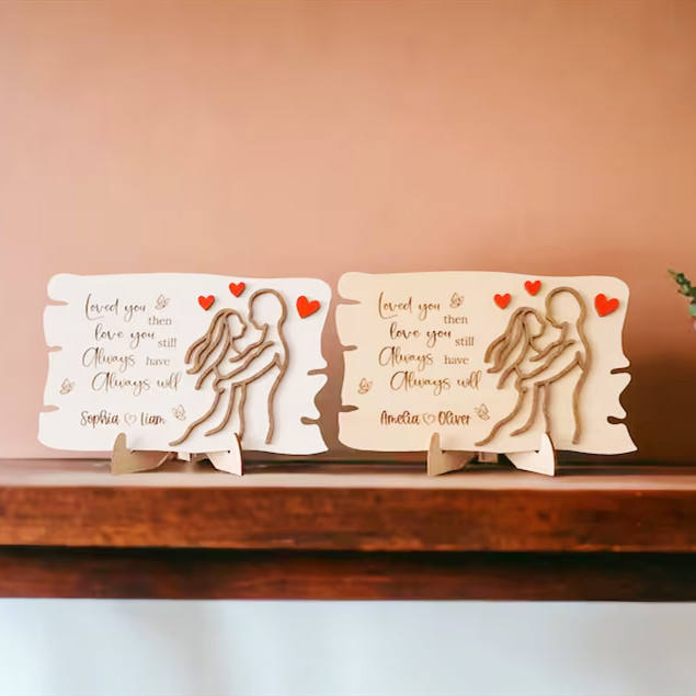 Wooden Valentine's Day Gift Handmade Greeting Card Romantic Valentine's Day Card