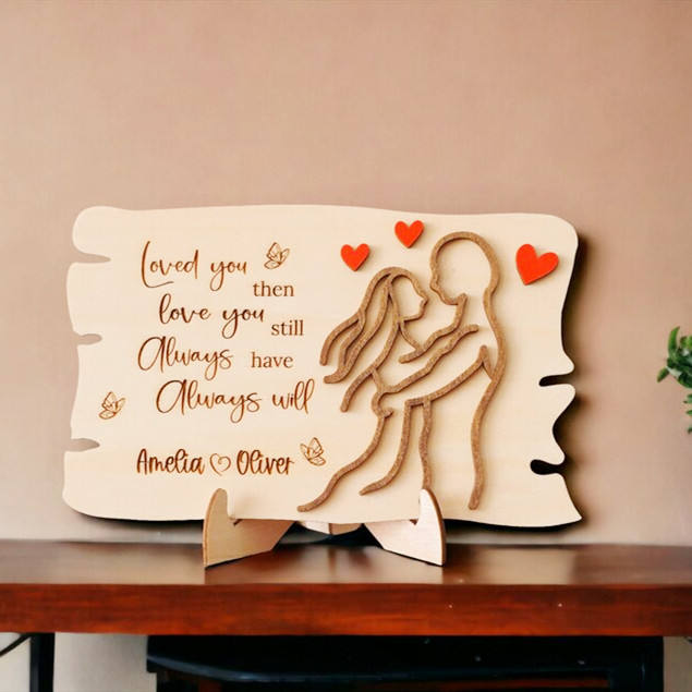 Wooden Valentine's Day Gift Handmade Greeting Card Romantic Valentine's Day Card