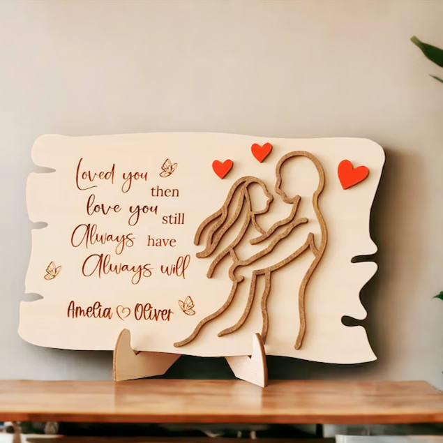 Wooden Valentine's Day Gift Handmade Greeting Card Romantic Valentine's Day Card