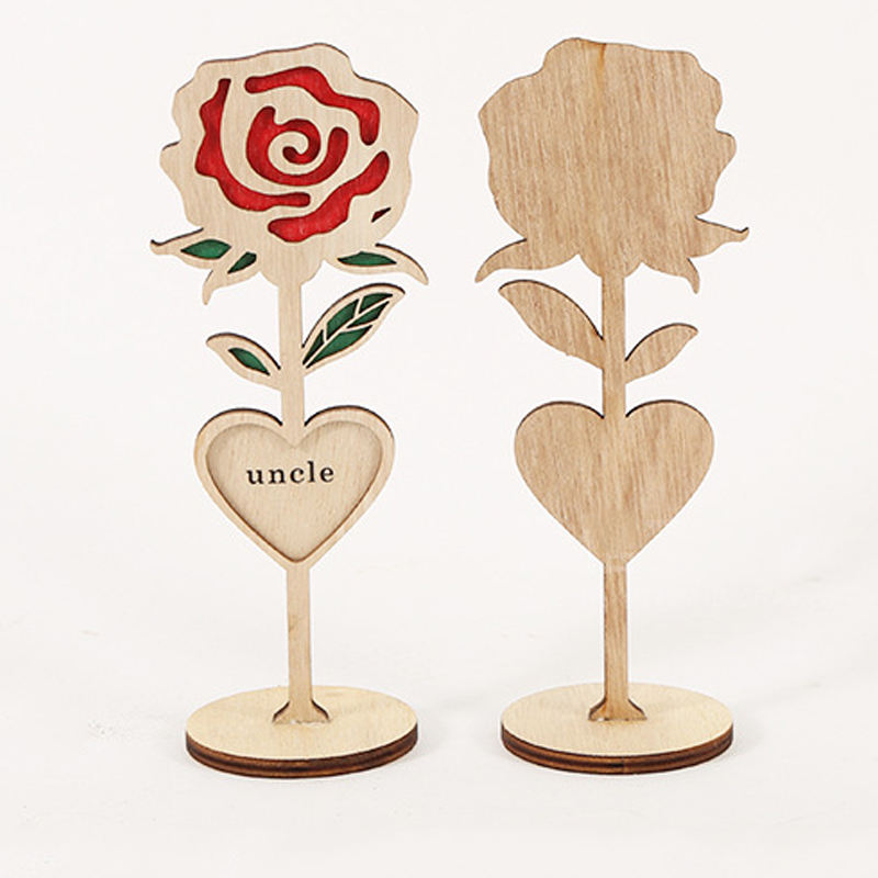 Valentine's Day Gift Wooden Rose Ornament
